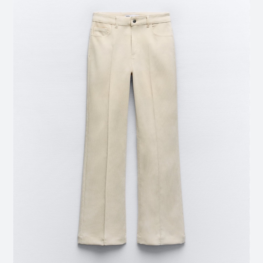 Zara Cream Straight Leg Pants